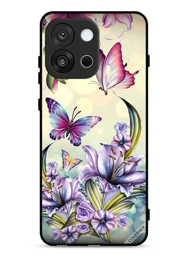 Covernex OnePlus 13T Protective Case Cover Purple Flowers & Butterflies - Image 1