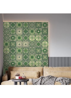 MOSAICOWALL MOSAICOWALL DIY Portuguese Olive Green Tile Stickers for Kitchen Living Room 6 inches x 6 inches Pack of 36 Style 70  - Image 5