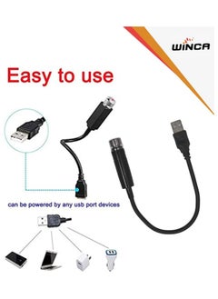 WINCA WINCA USB Decorative Star Night Projector Light for Car Universal Atmosphere Lamp For Party Decoration Home Bedroom Car Interior (Red Light)  - Image 3