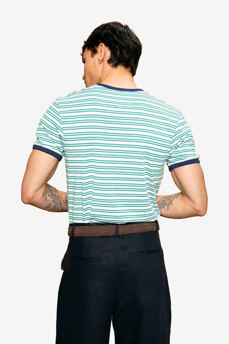 Giesto Multicolor GIESTO Men's striped slim-fit crew neck T-shirt for Men | Best Price UAE