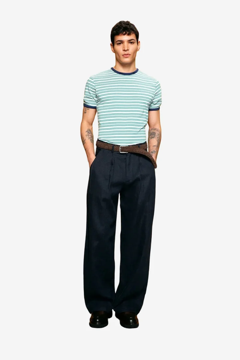 Giesto Multicolor GIESTO Men's striped slim-fit crew neck T-shirt for Men | Best Price UAE