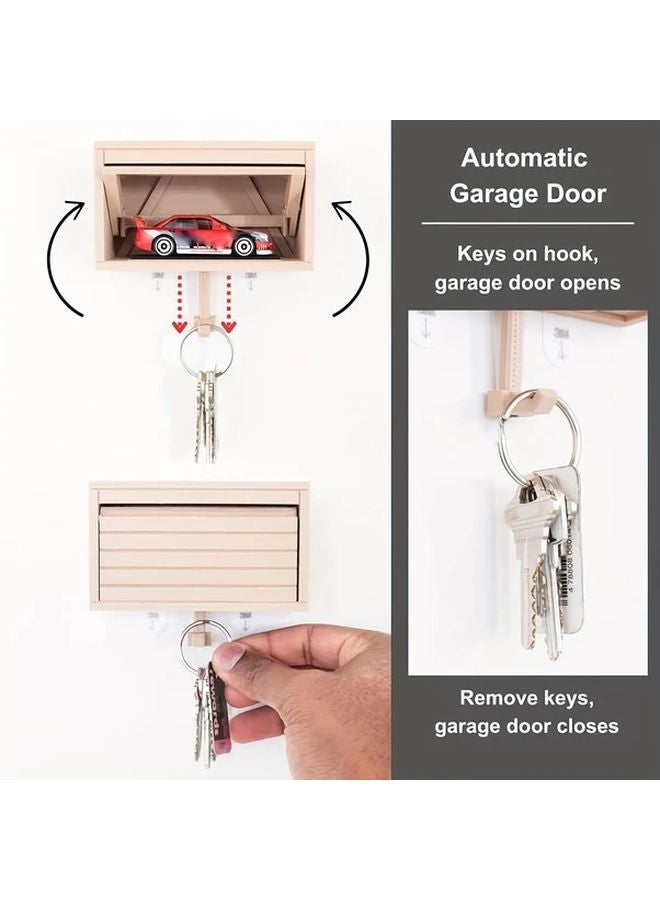 Light Gray 3D Car Garage Key Holder Wall Mounted Organizer - Image 4