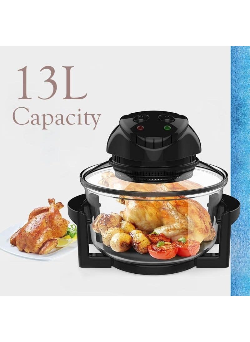 VBM VBM Halogen Oven with Glass Bowl Air Fryer Convection Oven Cooker Halogen Infrared with 8 Accessories OilFree MultiCooker with Time and Temperature Control for Roasting Frying Toasting or Crisping  - Image 3