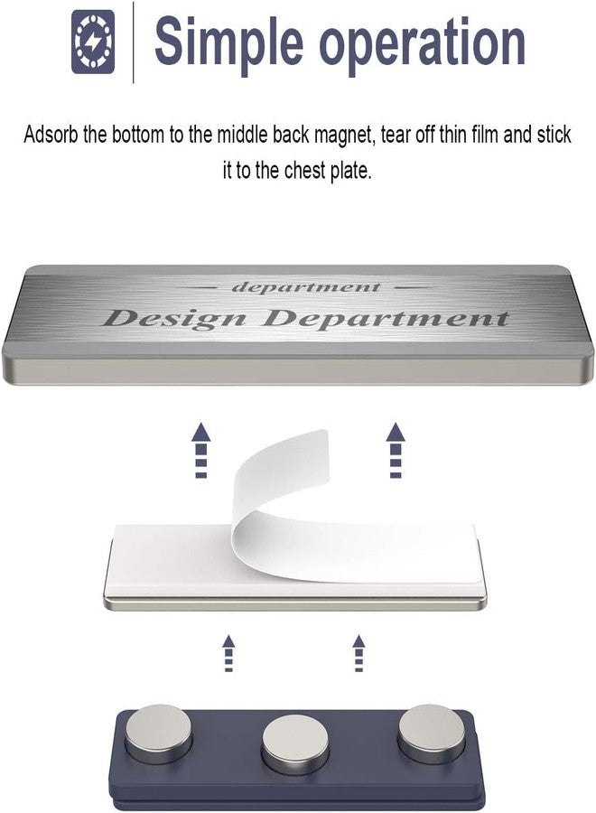 GREATMAG 8 Pack Name Tag Magnets, Magnets for Nametags Magnetic Name Badge Holders, Name Tag Magnetic Adhesive Backing with 3 Neodymium Magnets (1.76 x 0.5 inches) - Image 4