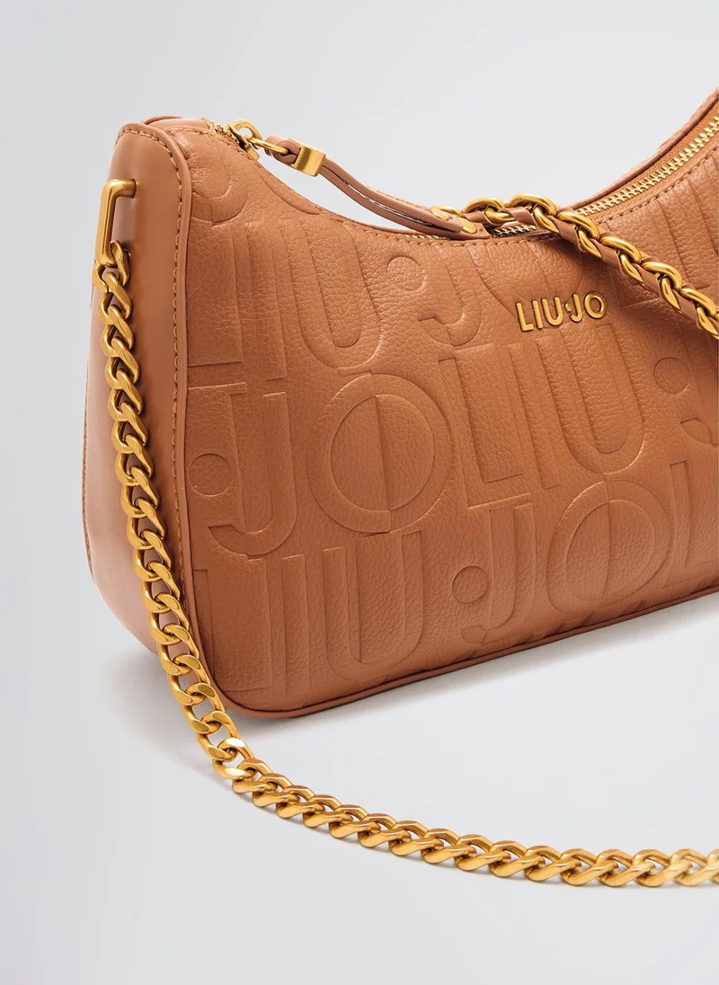 Liu Jo Brown Shoulder Bag With Logo