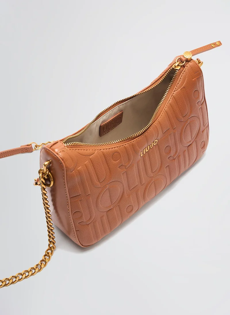 Liu Jo Brown Shoulder Bag With Logo