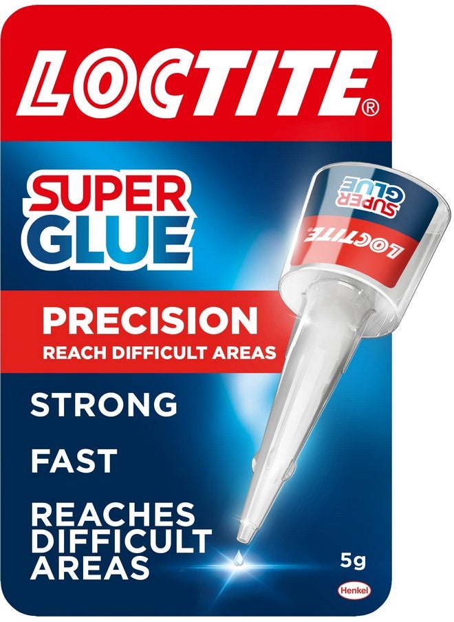 Loctite - Loctite Precision, Strong All Purpose Liquid Adhesive for Accurate Repairs, controlled application on hard to reach surfaces, bonds in seconds, waterproof, multi material, DIY, super glue, 5g - Image 1