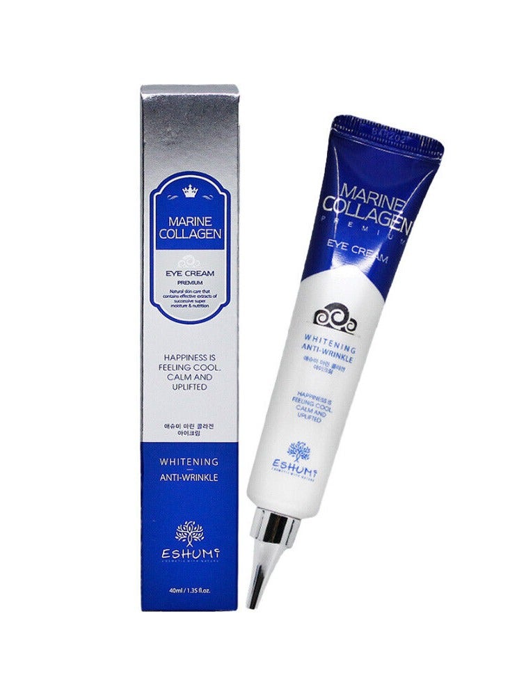 Eshumi KOREAN PRODUCT Marine collagen eye cream premium natural skin care that contains effective extracts of successive super moisture and nutrition happiness is feeling cool calm and uplifted 40ml - Image 1