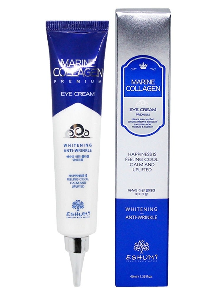 Eshumi KOREAN PRODUCT Marine collagen eye cream premium natural skin care that contains effective extracts of successive super moisture and nutrition happiness is feeling cool calm and uplifted 40ml - Image 2