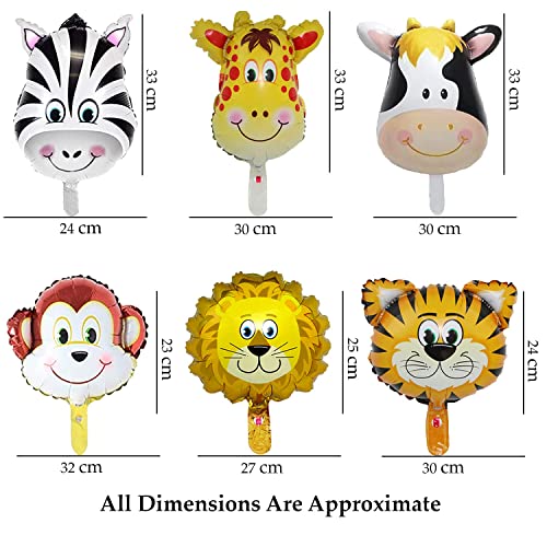 AMFIN® Jungle Theme Birthday Decoration/Animal Foil Balloon/Animal Decoration Kids/Jungle Theme Props/Photoshoot Animal Theme Foil - Pack of 126 - Image 3