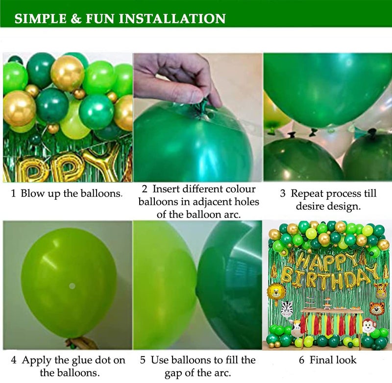 AMFIN® Jungle Theme Birthday Decoration/Animal Foil Balloon/Animal Decoration Kids/Jungle Theme Props/Photoshoot Animal Theme Foil - Pack of 126 - Image 5