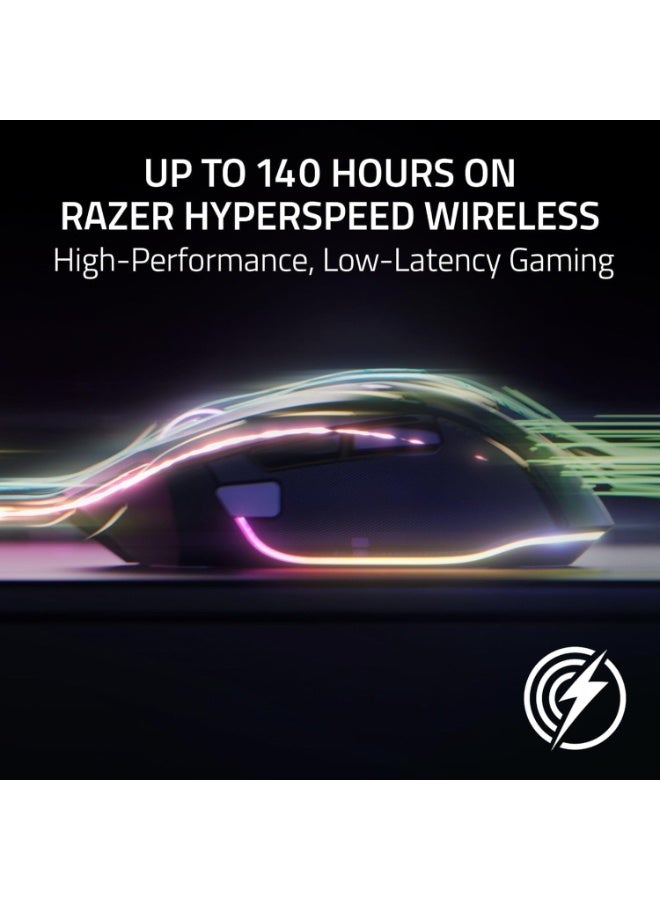 Razer Basilisk V3 Pro 35K Fully Customizable Wireless Ergonomic RGB Gaming Mouse: HyperScroll Tilt Wheel, Focus Pro 35K Optical Sensor Gen-2, 11 Programmable Buttons - Phantom White Edition - Image 4