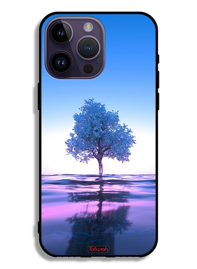 Tolwak Apple iPhone 14 Pro Max Protective Case Tree Neon Body Of Water Reflection Digital Art - Image 2