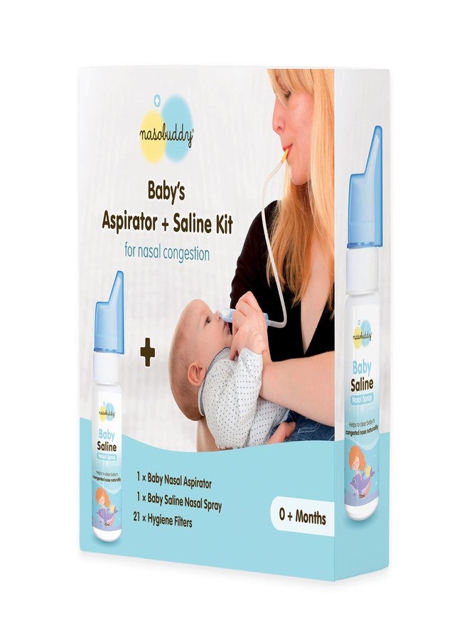 Nasobuddy Baby's Aspirator + Saline Kit Most efficient way to relieve baby's nasal congestion, clear baby's nose (0-5 years) - Image 1
