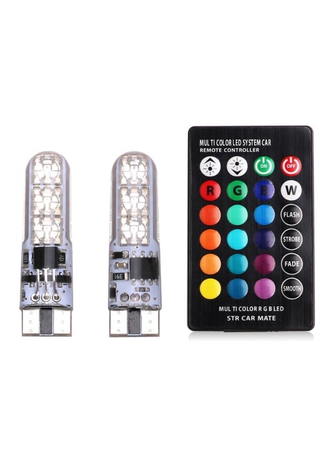 12V Car RGB LED T10 W5W RGB Signal Lamp Reading Wedge Light Car Interior Decorative Lights Remote
