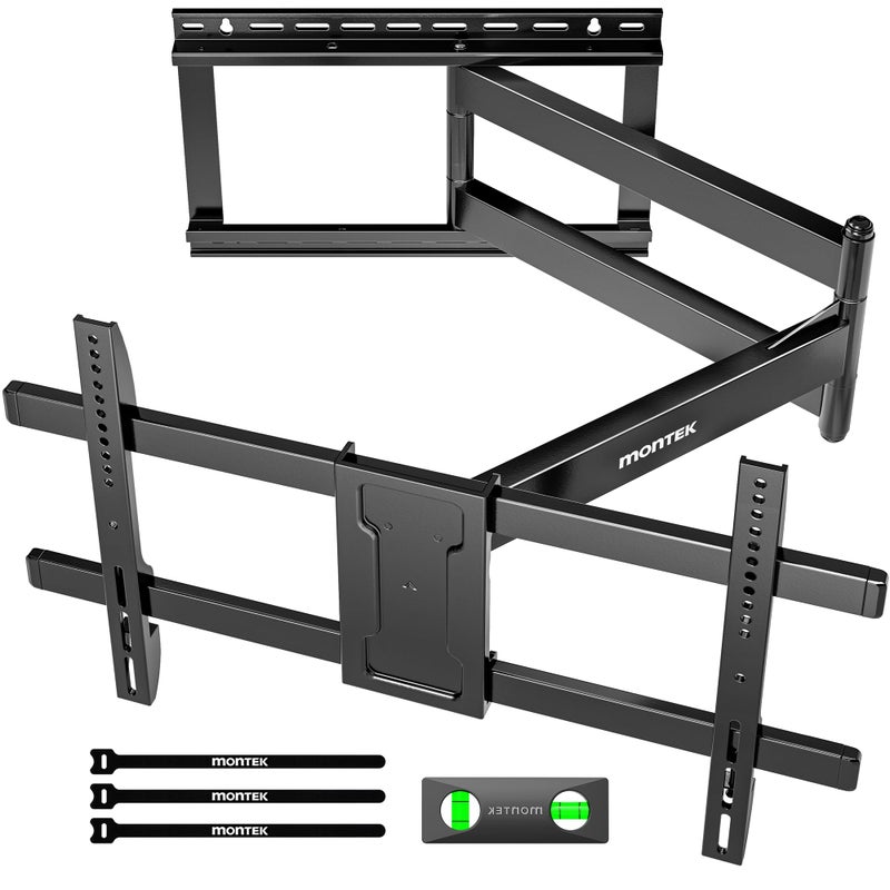 monTEK Long Arm TV Wall Mount for Most 43-80 Inch TVs, 42 Inch Long Extension TV Mount Swivel and Tilt, Full Motion Wall Mount Tv Bracket Fit Max VESA 600 x 400mm, Up to 110 lbs, 16â€,18â€ Studs - Image 1
