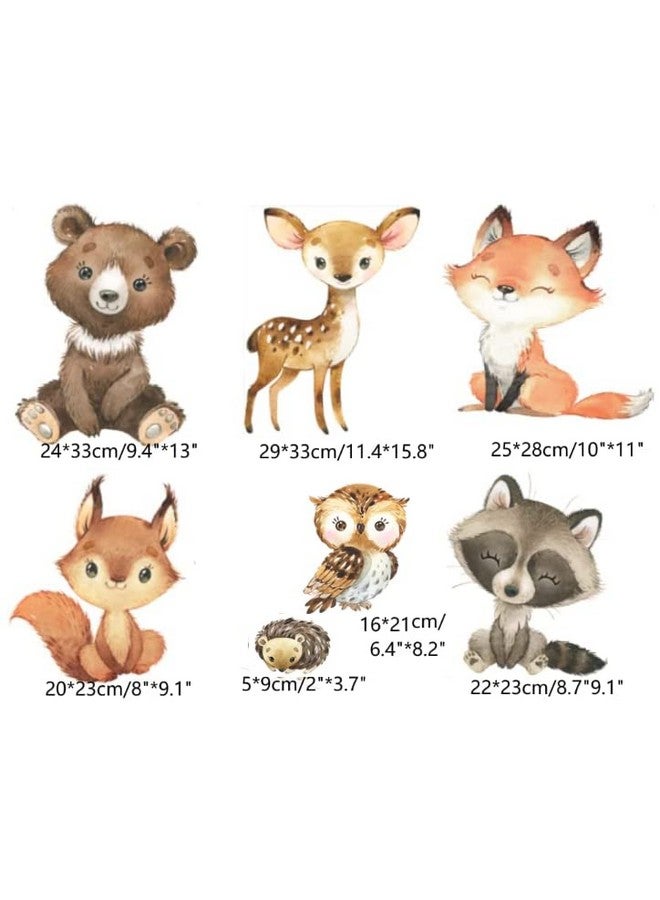 Zaiphany Woodland Wall Decals Stickers Peel and Stick for Baby Boys Girls Nursery Bedroom Netral Decor,Woodland Animals Wall Decals Stickers Forest Animals Bear Fox Owl Raccoon Deer - Image 2