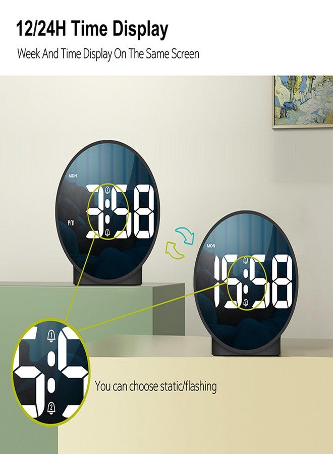 Bewinner 4 Inch LED Alarm Clock 3-Level Brightness 12/24H Display, Dual Alarm Snooze Function, USB Powered Desk Clock for Bedroom Kids Adults - Image 3