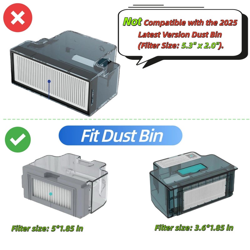Avaenzo Lefant M210P M210 Pro Replacement Filters and Side Brushes - (NOT for 5.3x2 Inch Filter) - Please Verify Your Model Before Purchase - Image 2