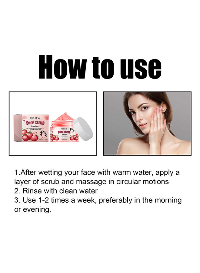 إيلهو مقشر تنظيف الوجه بالفراولة من EELHOE ينعم البشرة وينعم وينقي البشرة ويرطبها ويرطبها ويلمعها. - Image 3