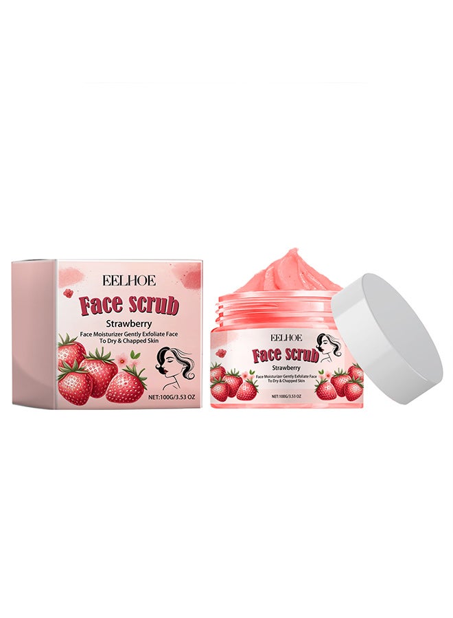 إيلهو مقشر تنظيف الوجه بالفراولة من EELHOE ينعم البشرة وينعم وينقي البشرة ويرطبها ويرطبها ويلمعها. - Image 1