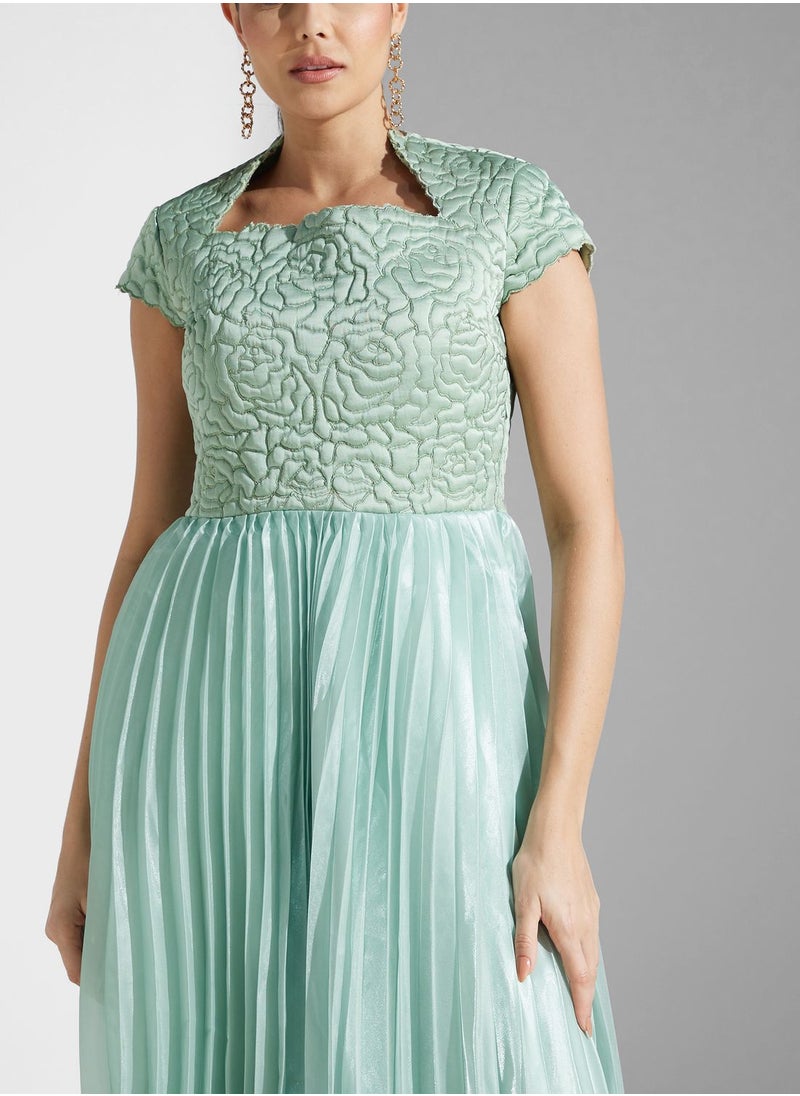 Threadz by Ajooni - Plisse Square Neck Dress - Image 1