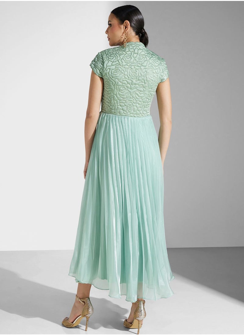 Threadz by Ajooni - Plisse Square Neck Dress - Image 1