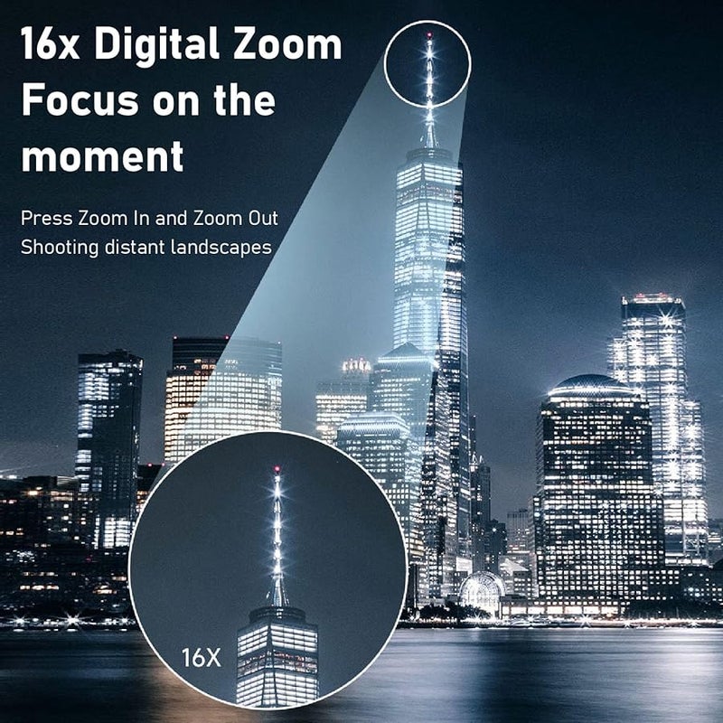 16MP 1080P Digital Camera with 16X Zoom Anti Shake Auto Focus Compact Travel Vlogging Camera - Image 5