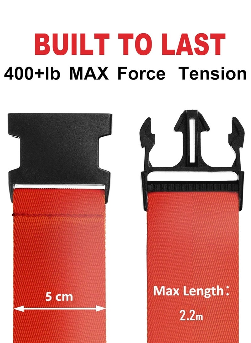 JoyousSto Luggage Straps for Suitcases 4 Pack, Travel Essentials, Luggage Strap for Travel Suitcase & Bag Closure and for Easy Identification, Travel Accessories for Safety & Convenience,Red - Image 2