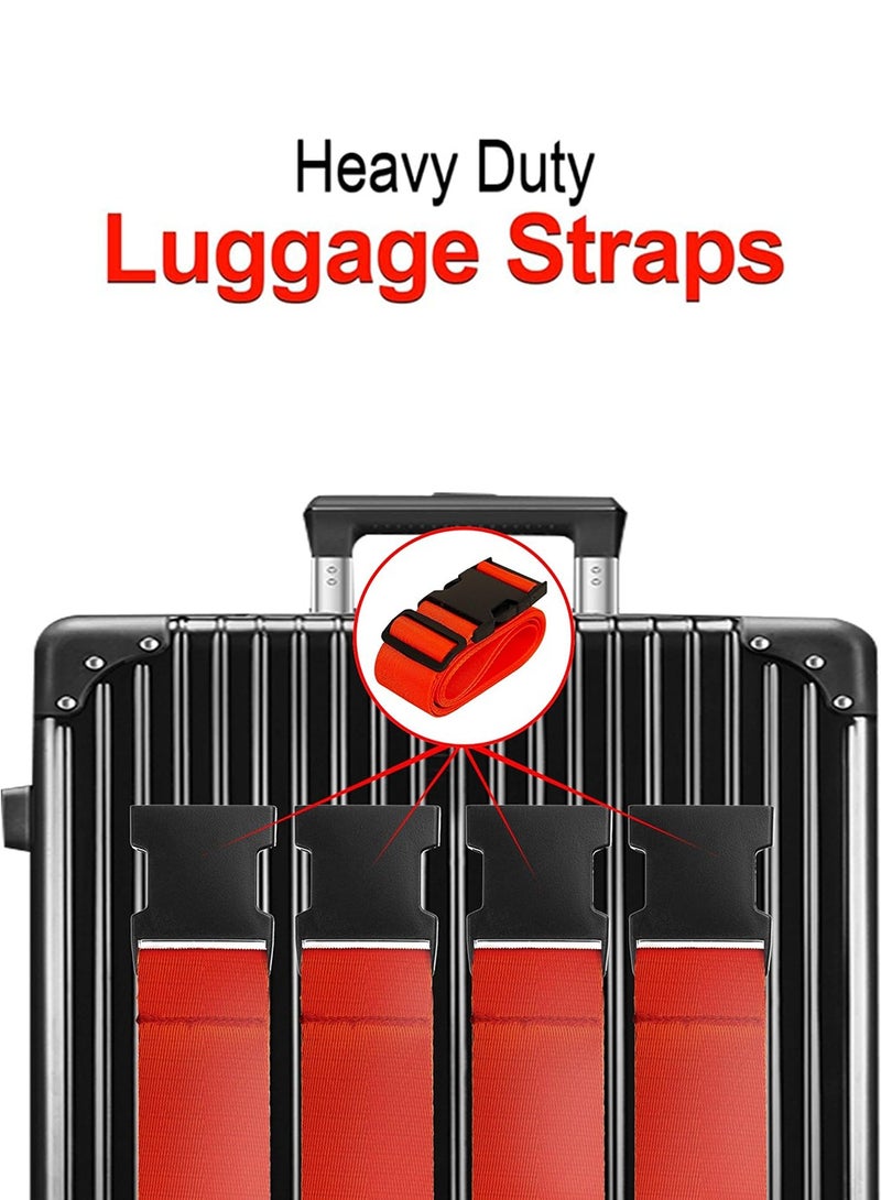 JoyousSto Luggage Straps for Suitcases 4 Pack, Travel Essentials, Luggage Strap for Travel Suitcase & Bag Closure and for Easy Identification, Travel Accessories for Safety & Convenience,Red - Image 3