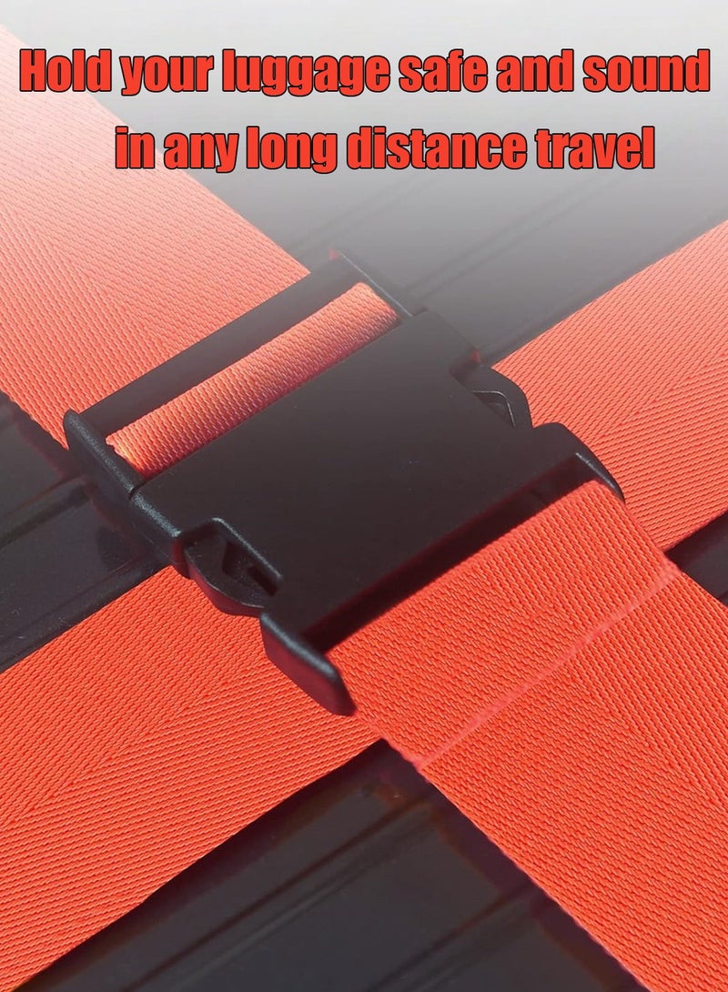 JoyousSto Luggage Straps for Suitcases 4 Pack, Travel Essentials, Luggage Strap for Travel Suitcase & Bag Closure and for Easy Identification, Travel Accessories for Safety & Convenience,Red - Image 4