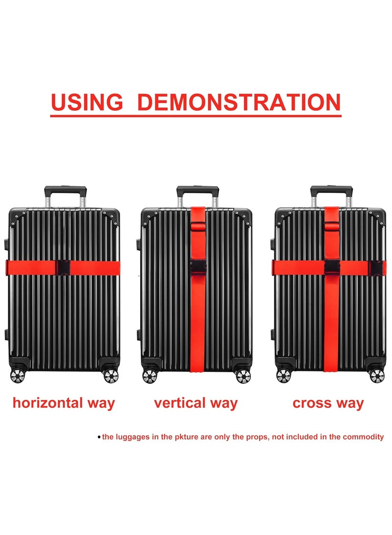 JoyousSto Luggage Straps for Suitcases 4 Pack, Travel Essentials, Luggage Strap for Travel Suitcase & Bag Closure and for Easy Identification, Travel Accessories for Safety & Convenience,Red - Image 5