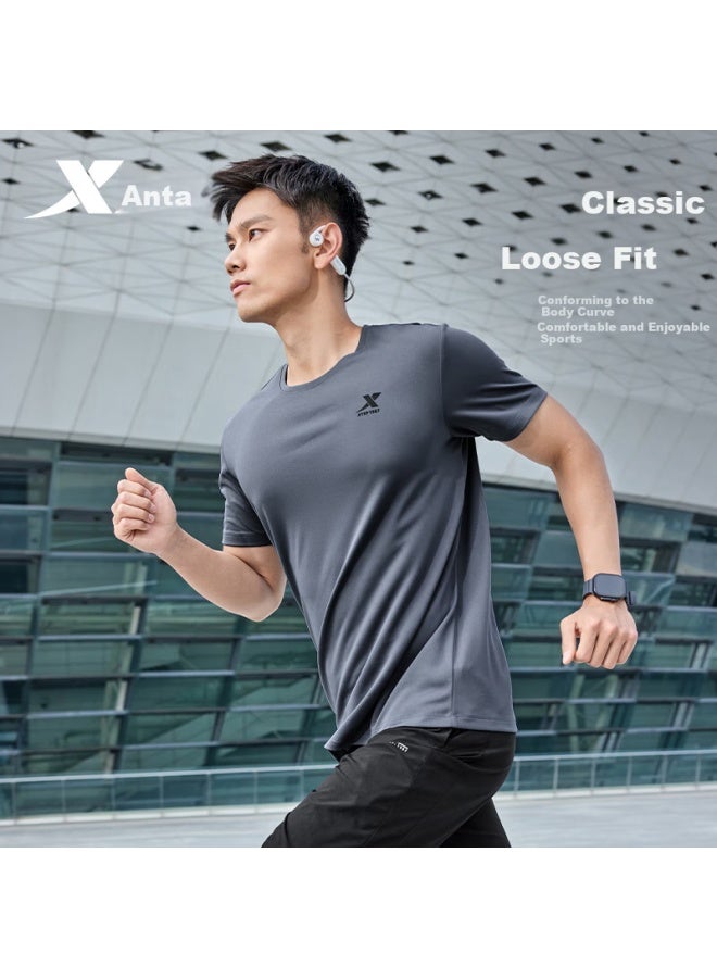 Xtep Men's Summer Quick-drying Short-sleeve T-shirt Ice Silk Outdoor Training Student Top - Image 1