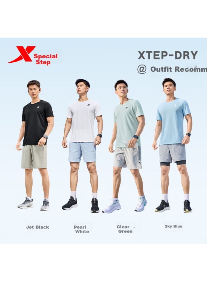 Xtep Men's Summer Quick-drying Short-sleeve T-shirt Ice Silk Outdoor Training Student Top - Image 4