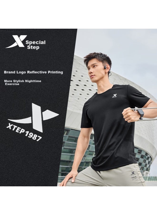 Xtep Men's Summer Quick-drying Short-sleeve T-shirt Ice Silk Outdoor Training Student Top - Image 3
