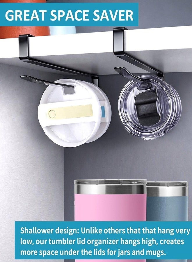 ARTLEO Shallow Tumbler Lid organizers for Cabinet, Space Saving Yeti Tumbler Lid Holder, Stanley Cup Lid organizers Under Cabinet, No Drill Cup Lid Hanger Must-Have 2025, 2 Pack Storage Hook - Image 4
