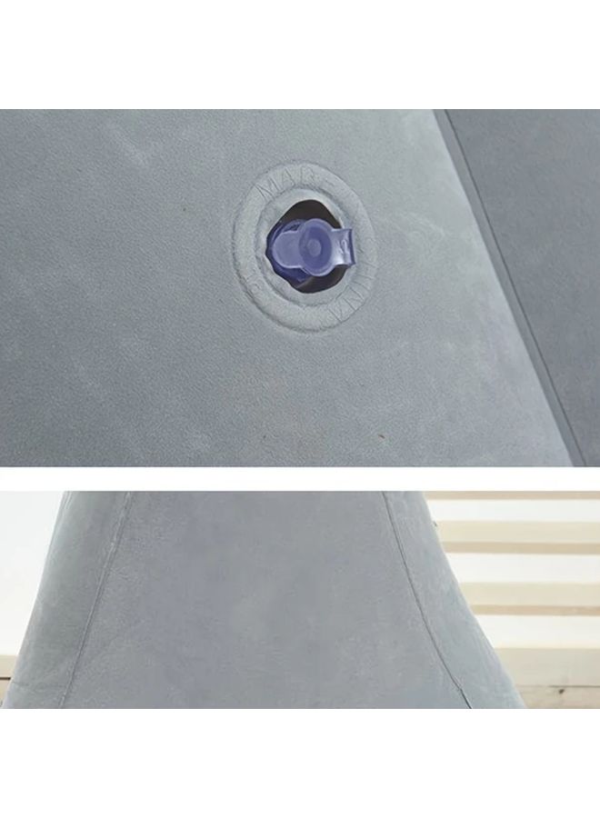 Grey PVC Flocking Inflatable Triangle Beach Mat Portable Foldable Moisture Proof Seat Cushion - Image 2