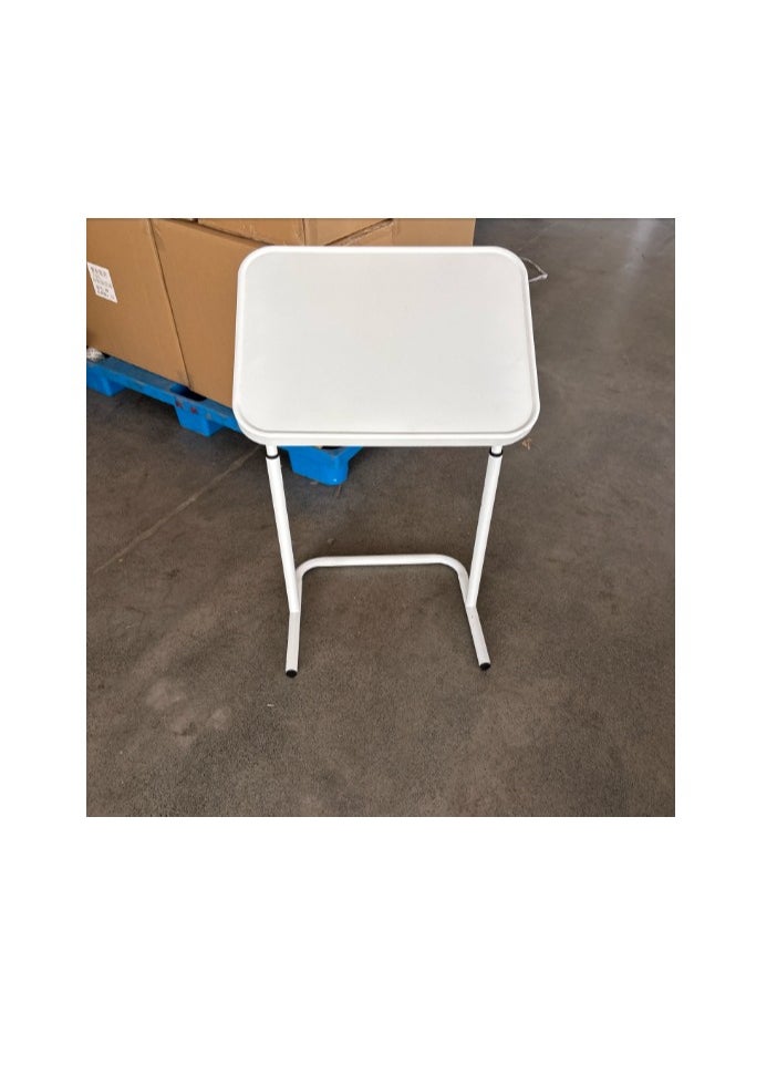 Laptop Desk with Adjustable Magnetic Desktop, Height Adjustable Foldable Table Mate for Students Writting & Reading, Metal Frame Sofa Side Table, End Table, Bedside Table, TV Dinner Tray Table (White)