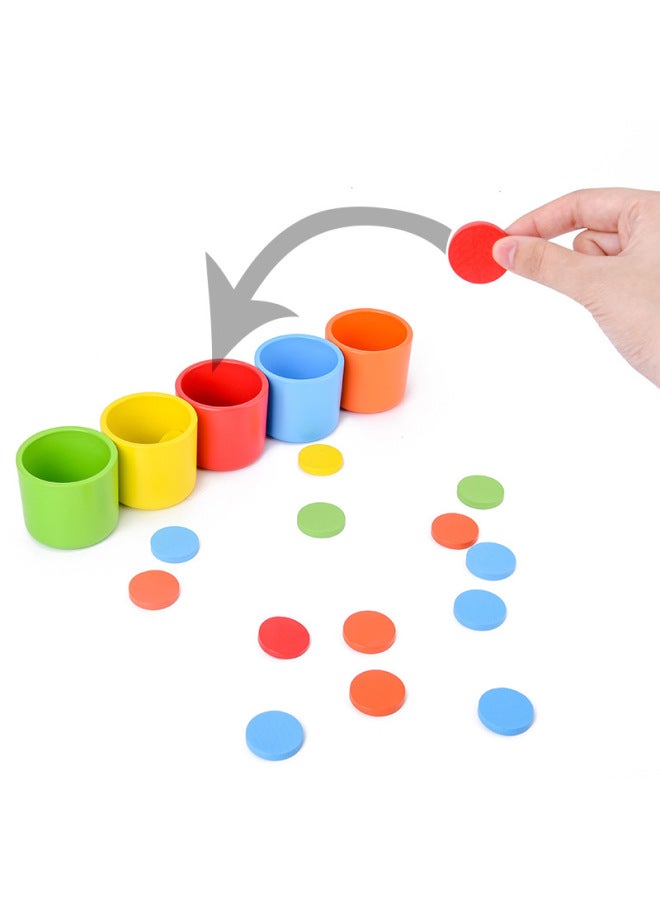 Baby's Cognitive Distinguishing Color Classification Cup Children's Montessori Teaching Aaids Early Childhood Education Matching Intelligence Brain Toys-Color:Color Classification Cup - Image 5