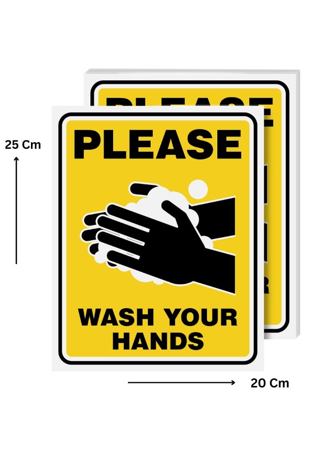 Please Wash Your Hands Safety Sign Sticker – 25x20 cm - Image 1