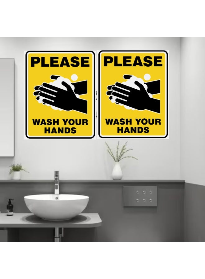 Please Wash Your Hands Safety Sign Sticker – 25x20 cm - Image 2