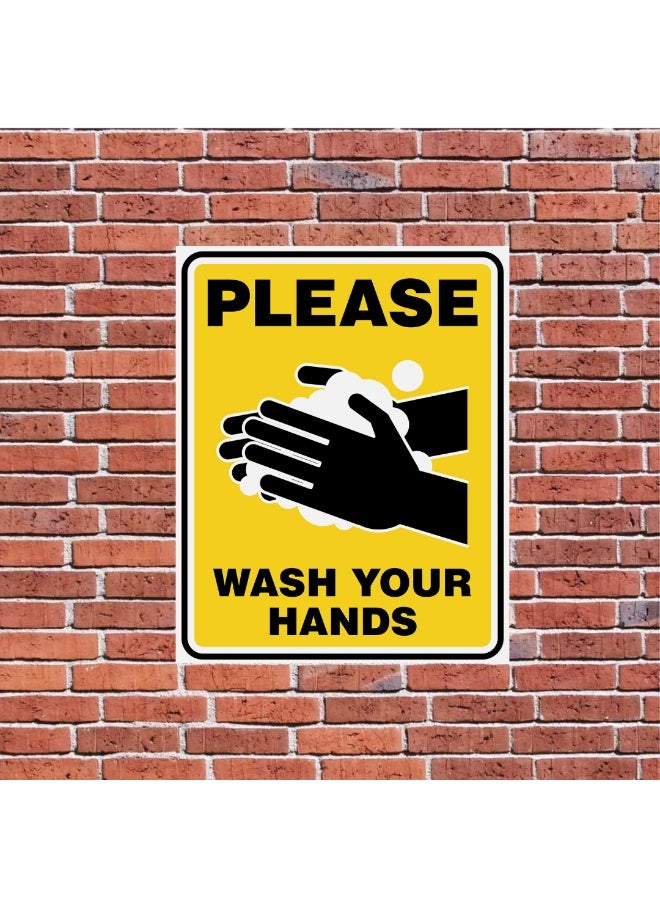 Please Wash Your Hands Safety Sign Sticker – 25x20 cm - Image 3