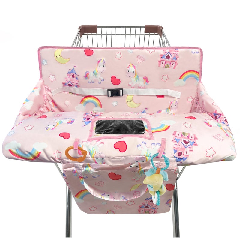 gxfcymxbd Shopping Cart Cover for Baby2in1 High Chair Cover with Portable Cloth BagCart Seat Pad for Babies Grocery Cushion Cover RestaurantSuitable for All Supermarkets - Image 2