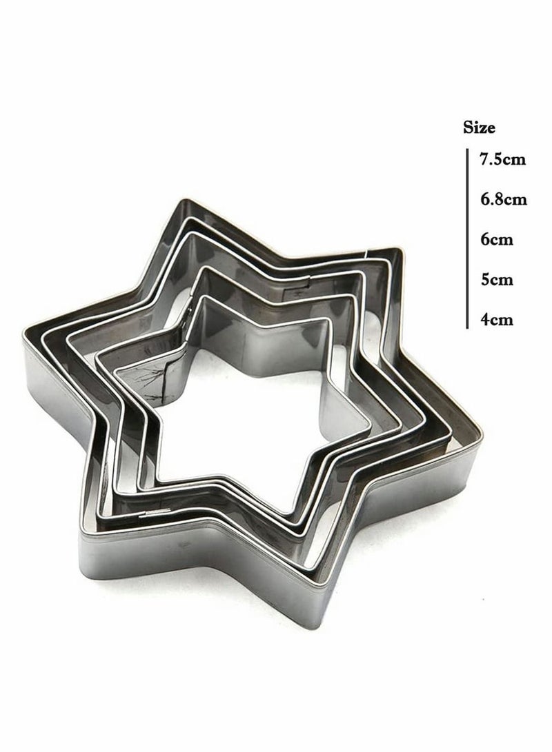 Y&D 20 Pieces Cookie Cutters Set, Biscuit Pastry 4 Shapes (Star Heart Flower Round Shapes) Stainless Steel for Baking  - Image 4