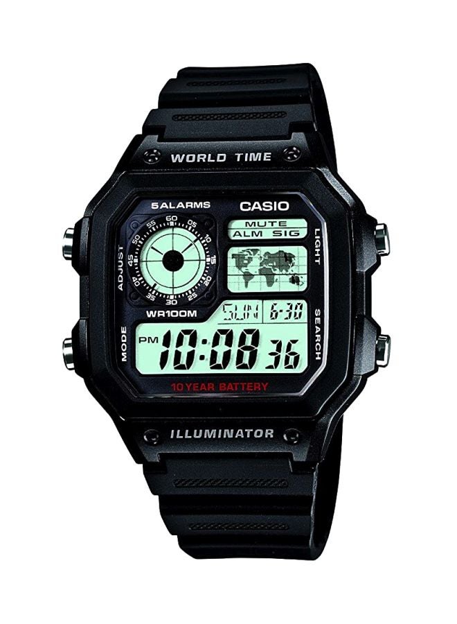 كاسيو ساعة يد رقمية بسوار من الراتينج طراز AE-1200WH-1AV رجال - Image 1