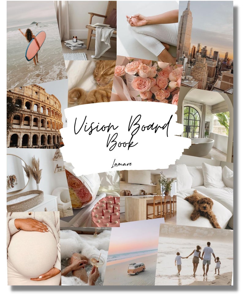 Lamare Vision Board Book - 1000+ Aesthetic Vision Board Images & Motivational Quotes, Vision Board Supplies, Vision Board Kit, Collage Book for Manifestation, Self Care & Goal Setting - Image 1