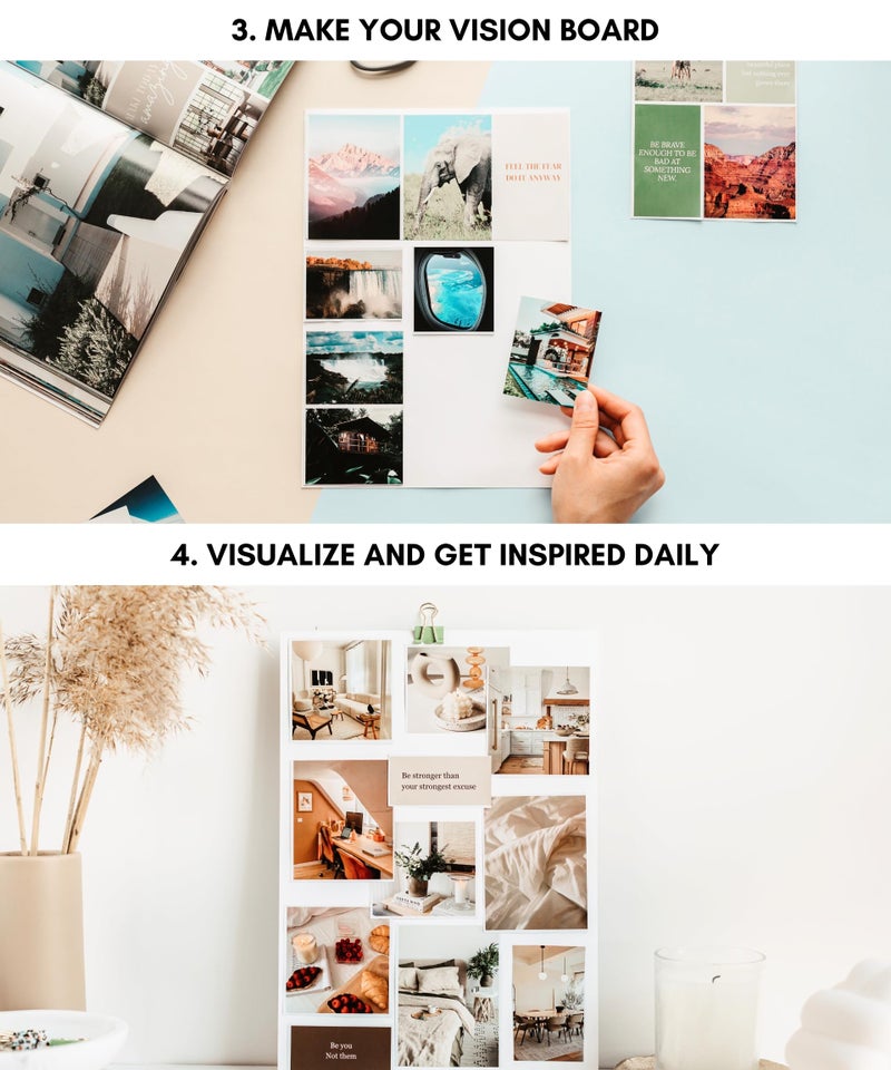 Lamare Vision Board Book - 1000+ Aesthetic Vision Board Images & Motivational Quotes, Vision Board Supplies, Vision Board Kit, Collage Book for Manifestation, Self Care & Goal Setting - Image 4