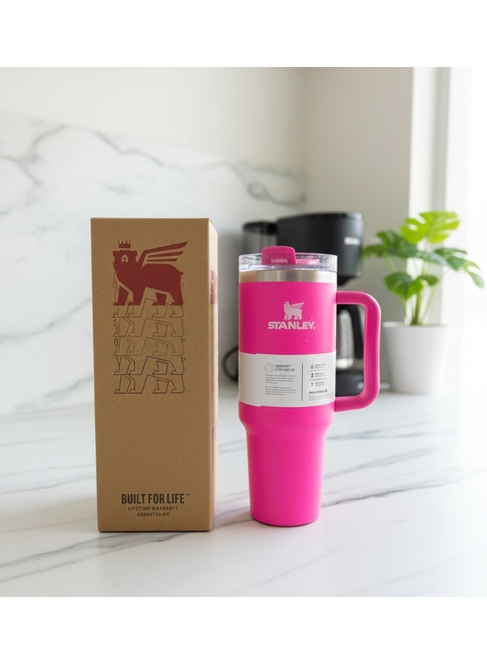 Stainless Steel Mug, (40 OZ) Stainless Steel Mug with Straw and Handle, Insulated Mug with Lid Travel Mug, Stainless Steel Coffee Mug for Hot Iced Drinks, Travel Mug with Handle