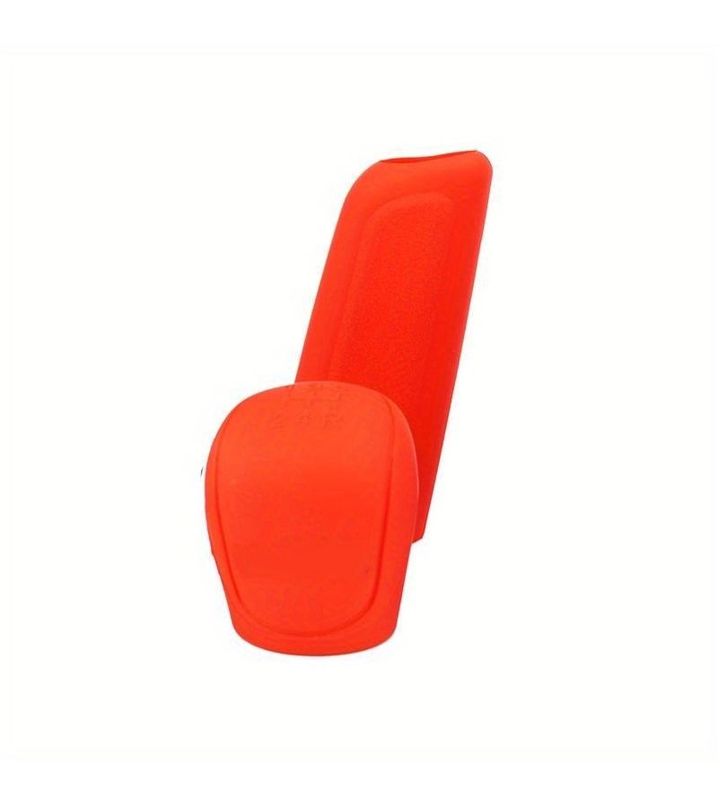 2pcs Red Pu Leather Gear Shift Knob Cover And Handbrake Grip Set Anti Slip Car Silicone Gel Sleeve Protector For Manual Transmission Vehicles - Image 5