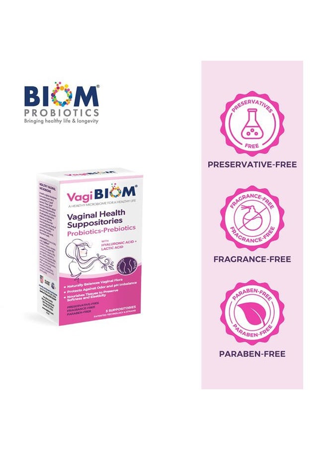 VagiBiom - Lactobacillus Suppository: Microbiome Flora balance and Odor Control Regimen; Balance and Nourishes Healthy Flora; Paraben-Free Preservative-Free - Image 1